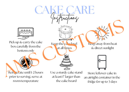Cake Care & Cutting Guide Printable